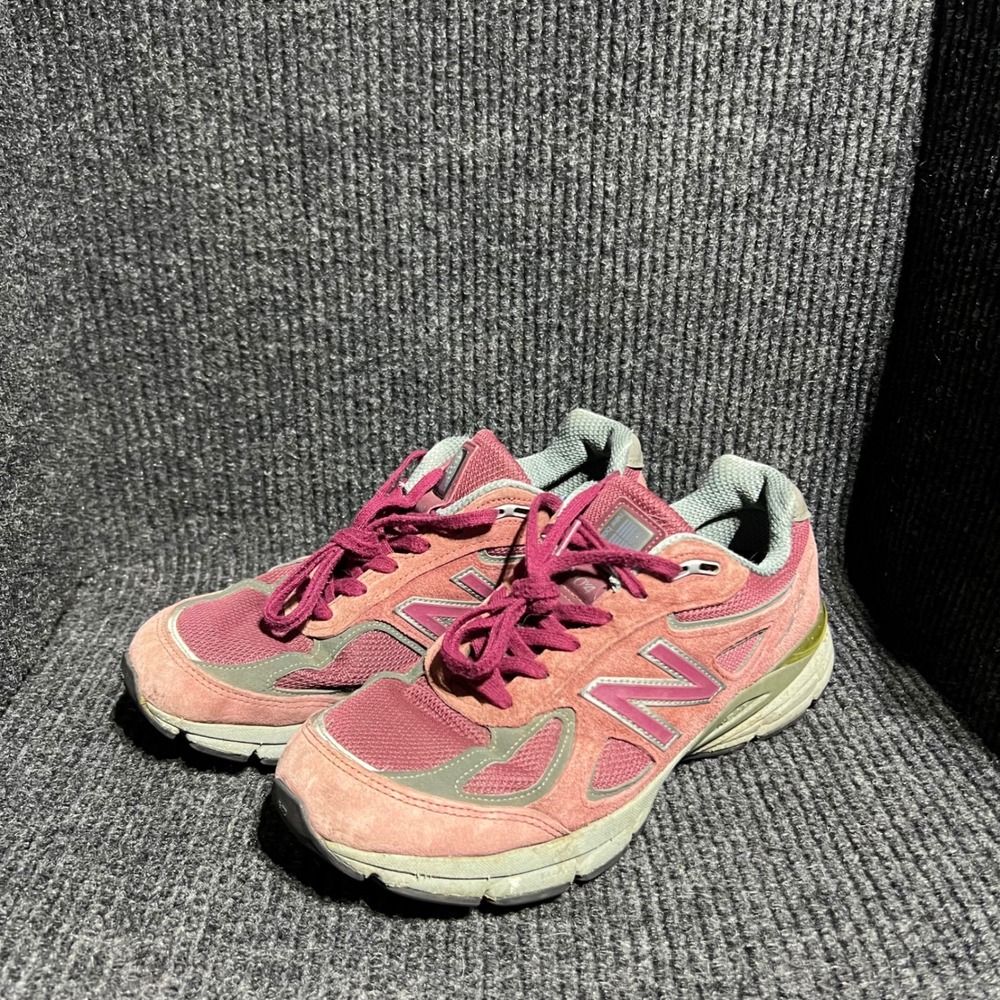 New Balance 990v4 Sneakers Mens 9 Pink Burgundy M990BU4 Made In USA Suede Mesh